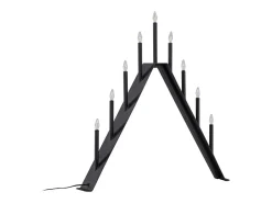 Son velas de adviento eléctricas de 9 luces de color negro.