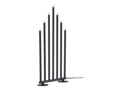 Soporte de adviento eléctrico Björnfjället con 7 luces, color negro.