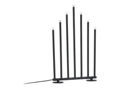 Soporte de adviento eléctrico Björnfjället con 7 luces, color negro.
