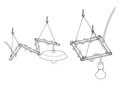 Soporte de Techo Zigh-Zagh para Lámparas Colgantes Creative-Cables Modelo ZIGH-ZAGH01 Natural