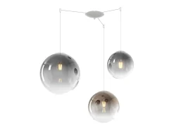 Sosp. Bianco 3 Luci Spostabile Vetri (1 Piccolo Fume'+1 Medio Bronzo+1 Grande Fume')