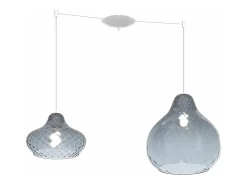Sosp. Bianco 2 Luci Spostabile Vetri (1 Piccolo + 1 Grande) Tutti Zaffiro