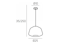 Sosp. Cromo 1 Luce Vetro Alpha Ambra