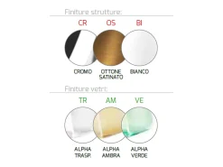 Sosp. Cromo 1 Luce Vetro Alpha Ambra