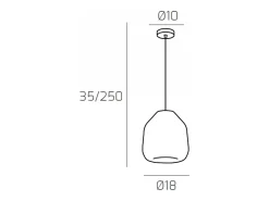 Sosp. Cromo 1 Luce Vetro Beta Ambra