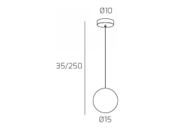 Sosp. Cromo 1 Luce Vetro Bianco Fog