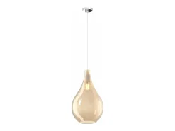 Sosp. Cromo 1 Luce Vetro Grande Ambra
