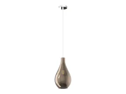 Sosp. Cromo 1 Luce Vetro Piccolo Bronzo