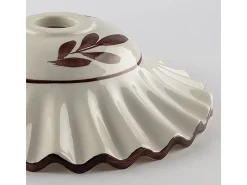 Sospensione 1 Luce Ferro Avorio e Ceramica d.30 cm Bianco Serie Palma