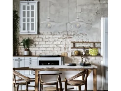 Sospensione Cantina Stile Industrial 1 Luce Ferro Bianco E Argento