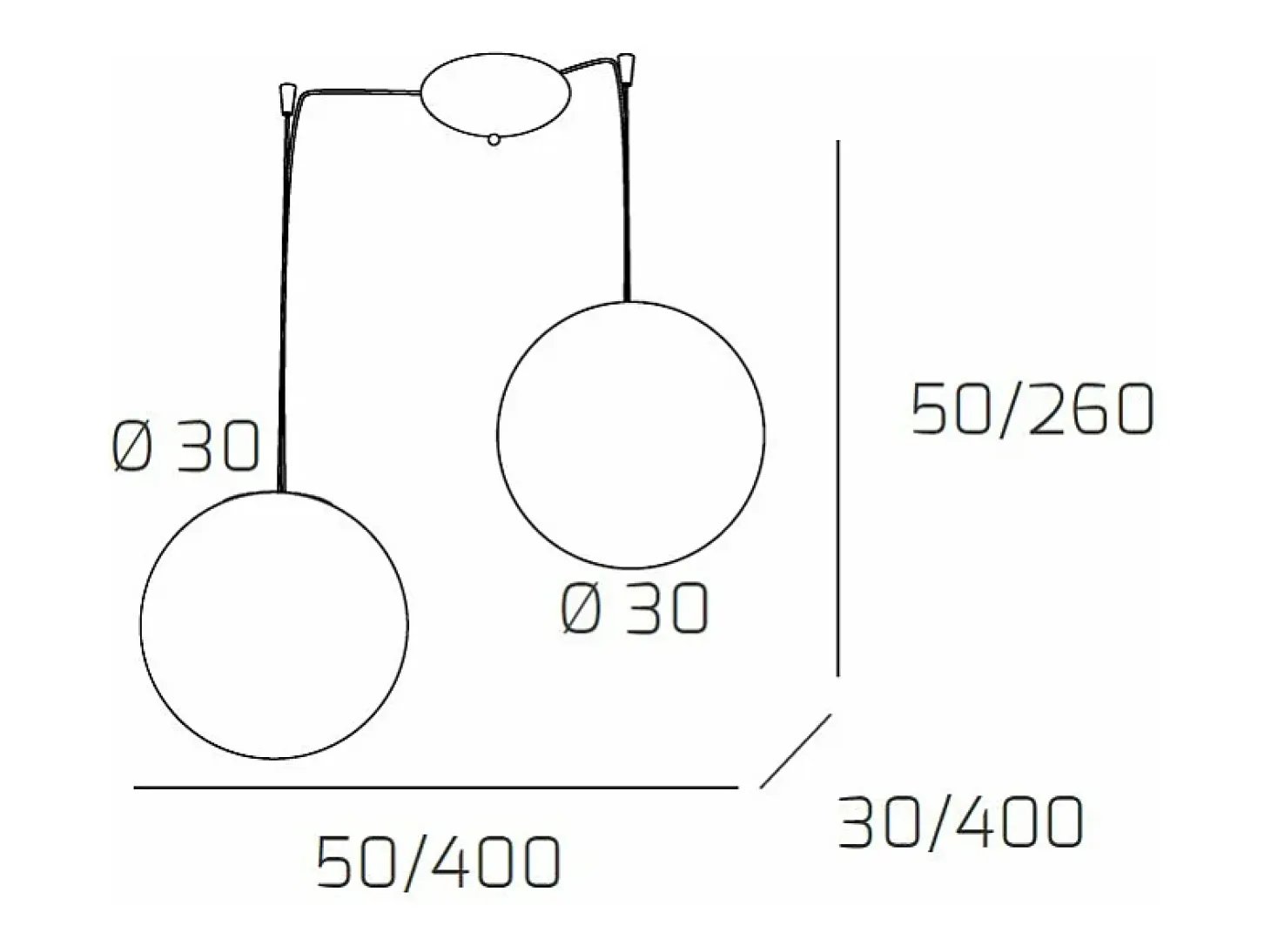 Sospensione Contemp Glitter Metallo Cromo Vetro Soffiato Trasp 2 Luci E27 30Cm