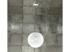 Sospensione Contemp Glitter Metallo Cromo Vetro Soffiato Trasp 1 Luce E27 25Cm