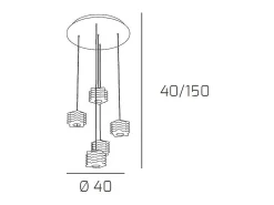 Sospensione Contemporanea Rubik Metallo Cromo Diffusore Cristallo 5 Luci G9