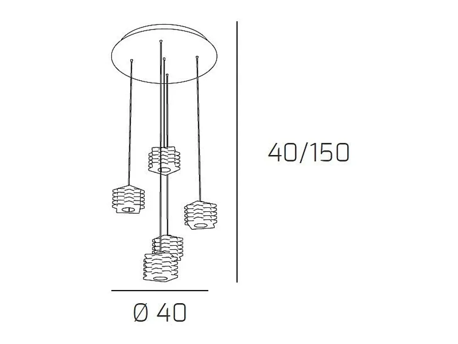 Sospensione Contemporanea Rubik Metallo Cromo Diffusore Cristallo 5 Luci G9