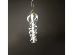 Sospensione Contemporanea Bubbles Alluminio Oro Vetro Trasparente Led 50W 3000K