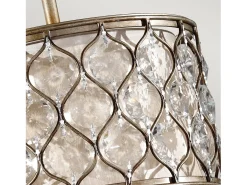 Sospensione Contemporanea Lucia In Acciaio Argento Brunito Cristallo 1 Luce E27