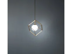 Sospensione Contemporanea Cube Metallo Oro 1 Luce G9