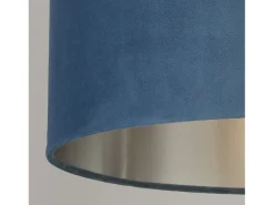 Sospensione Contemporanea Tamburo Tessuto Verde Argento 1 Luce D38Cm