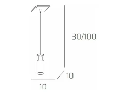 Sospensione Contemporanea Cilinder Metallo Cromo Vetro Satinato 1 Luce E27