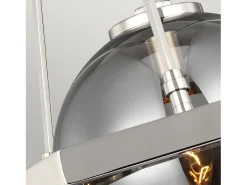 Sospensione Contemporanea Harper Acciaio Nichel Lucido Vetro 1 Luce E14