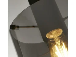 Sospensione Contemporanea Svezia Acciaio Nero Vetro 1 Luce E27