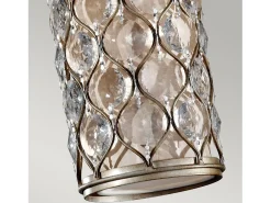 Sospensione Contemporanea Lucia Acciaio Argento Brunito Cristallo 1 Luce E27