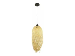 Sospensione Contemporanea Bali Legno Nero Marrone 1 Luce E27