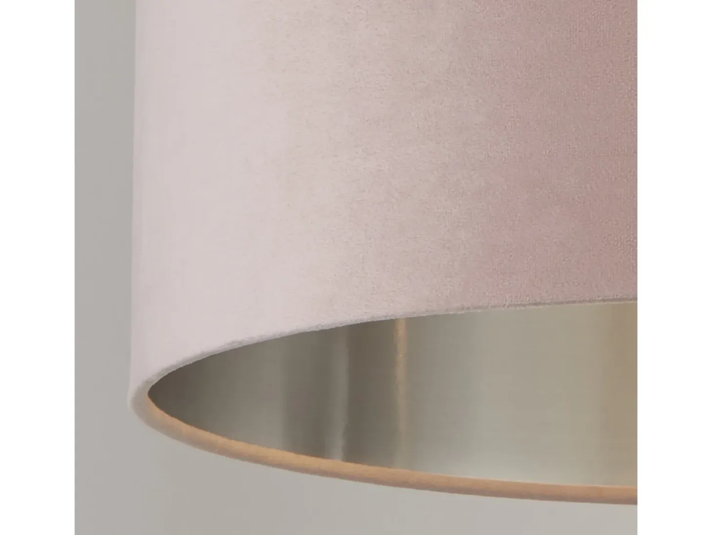Sospensione Contemporanea Tamburo Acciaio Rosa Tessuto Argento 1 Luce D38Cm