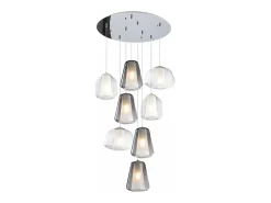 Sospensione Cromo 8 Luci Tonda Vetri (Alpha 2X Tr) (Beta 2X Tr) (Gamma 4X Fu)