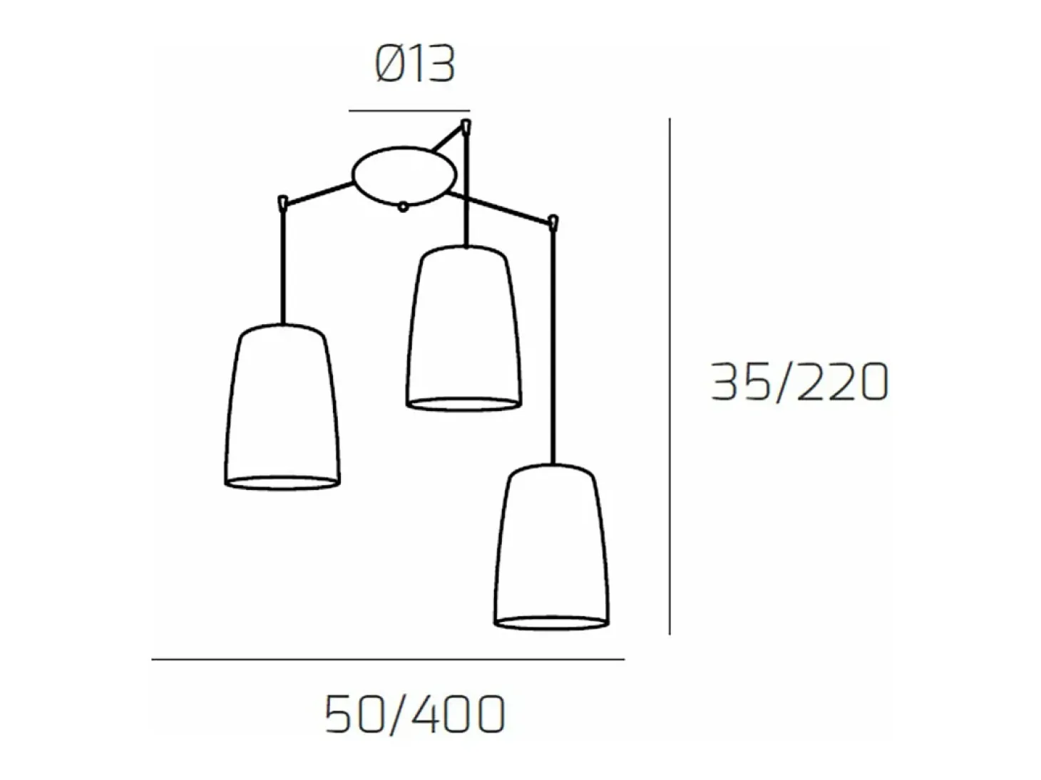 Sospensione Cromo Spostabile 3 Luci (2 Ra + 1 Cr)