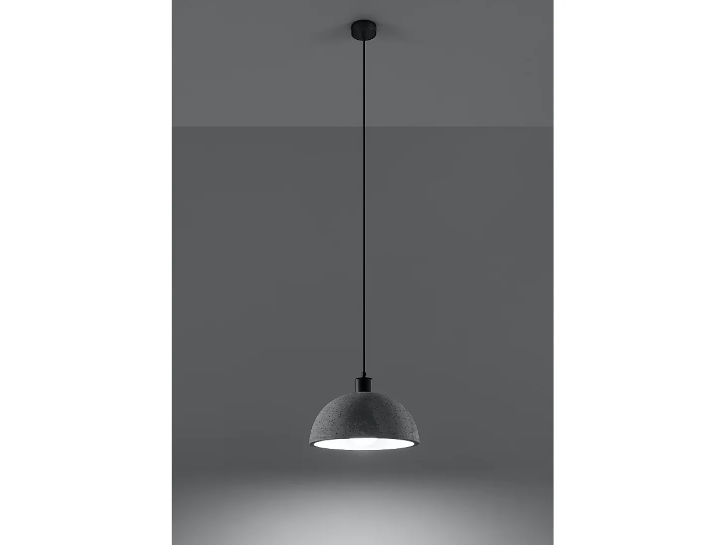 Sospensione Cupola Grigio Chiaro E27 Cúpula colgante gris claro E27