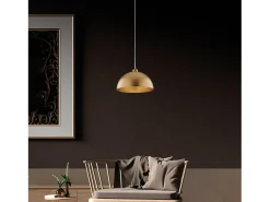 Sospensione Industrial 1 Luce Marcus In Ferro Laccato Oro Diam 35