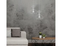 Sospensione Industrial Titty 1 Luce Ferro Laccato Bianco E Argento