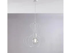 Sospensione Industrial Titty 1 Luce Ferro Laccato Bianco E Argento