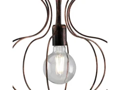Sospensione Industrial Titty 1 Luce Ferro Laccato Nero E Rame