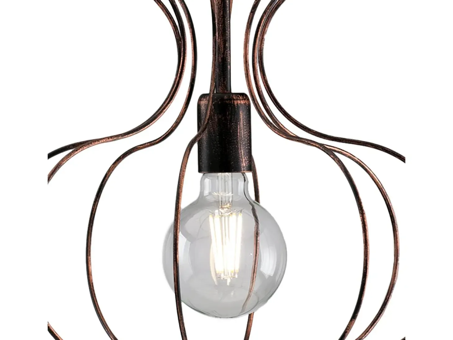 Sospensione Industrial Titty 1 Luce Ferro Laccato Nero E Rame