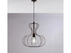 Sospensione Industrial Titty 1 Luce Ferro Laccato Nero E Rame