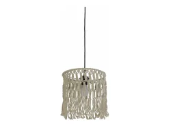 Sospensione Industrial-Nordico Bahamas Acciaio Bianco Tessuto 1 Luce E27