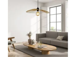 Sospensione Industrial-Nordico Onda Acciaio Nero Oro 1 Luce E27