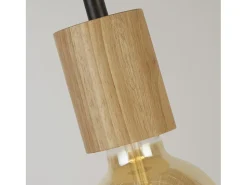 Sospensione Industrial-Nordico Spinoso Acciaio Nero Marrone 1 Luce E27