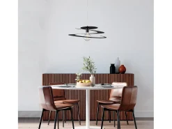 Sospensione Moderna 1 Luce Spring Ferro Laccato Nero Taglio Laser