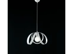 Sospensione Moderna 1 Luce Ferro Laccato Bianco Serie Piovra