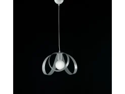 Sospensione Moderna 1 Luce Ferro Laccato Bianco e Grigio Serie Piovra