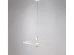 Sospensione Moderna 1 Luce Spring Ferro Laccato Bianco Taglio Laser