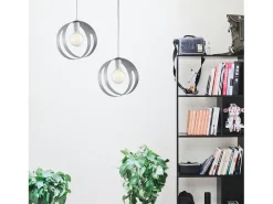 Sospensione Moderna 1 Luce Peter In Ferro Bianco Grigio Taglio Laser