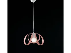 Sospensione Moderna 1 Luce Ferro Laccato Bianco e Rosa Serie Piovra