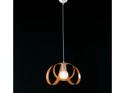 Sospensione Moderna 1 Luce Ferro Laccato Bianco e Arancio Serie Piovra