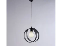 Sospensione Moderna 1 Luce Peter In Ferro Nero Taglio Laser