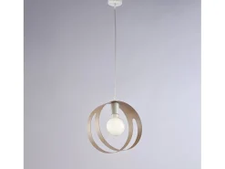 Sospensione Moderna 1 Luce Peter In Ferro Bianco Tortora Taglio Laser