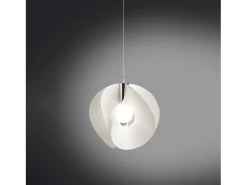 Sospensione Moderna Atom Polilux ® Bianco E Metallo Cromo 1 Luce E27